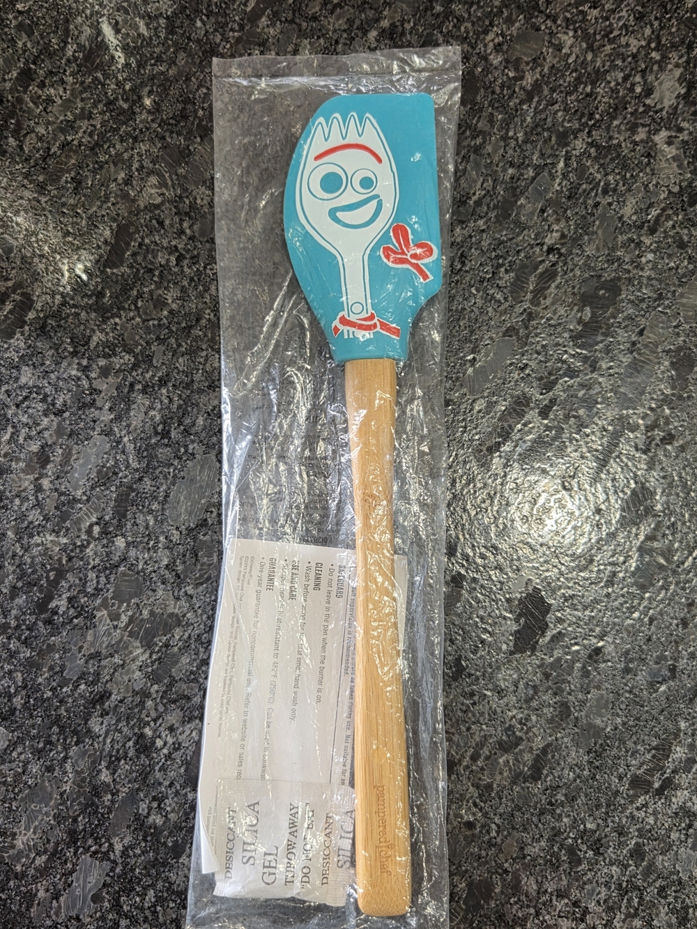 The Pampered Chef Blue Disney Toy Story  Forky Silicone Spatula with Wood Handle